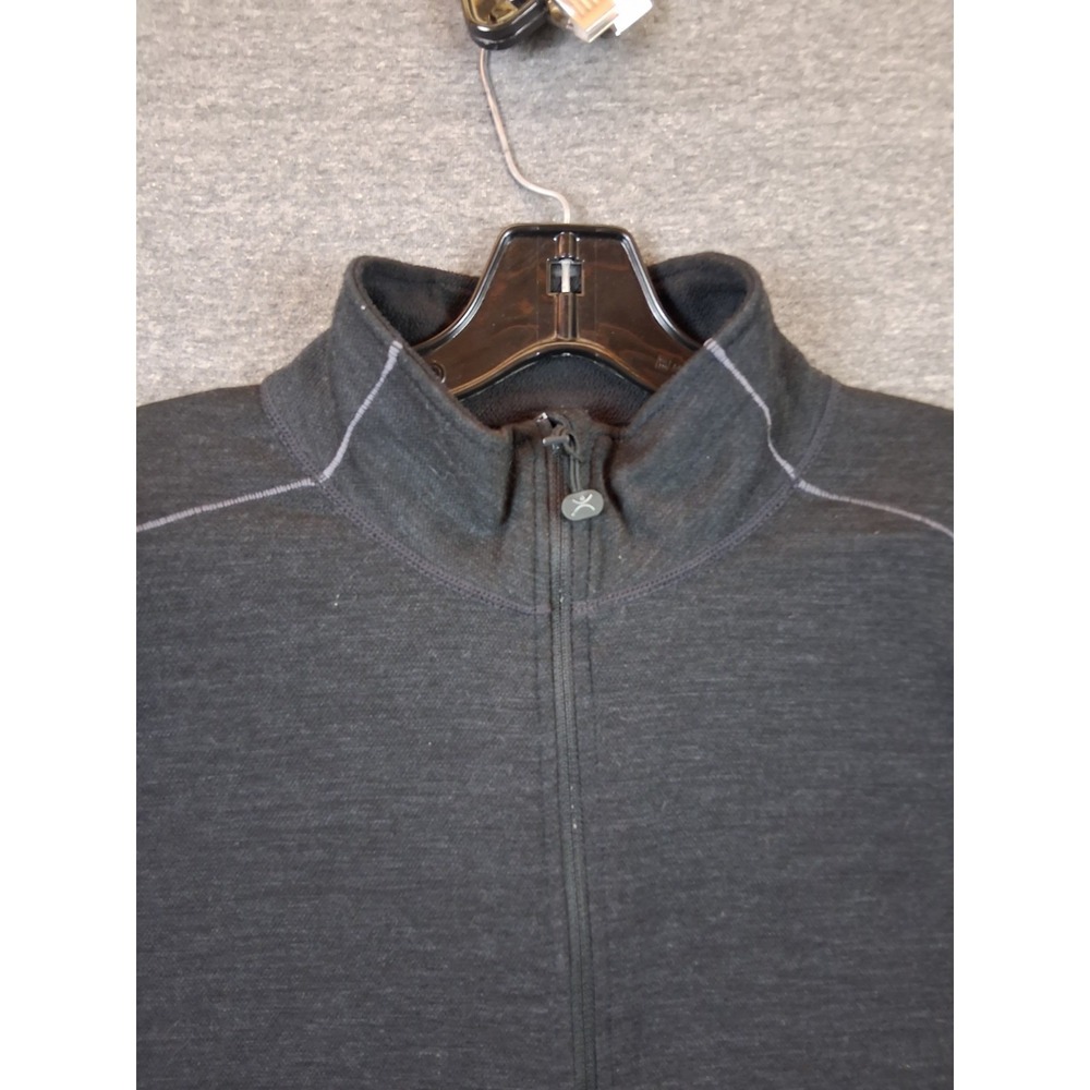 Terramar Womens Jacket XL Black Fleece 1/4 Zip Merino Wool‎ Blend Baselayer 2